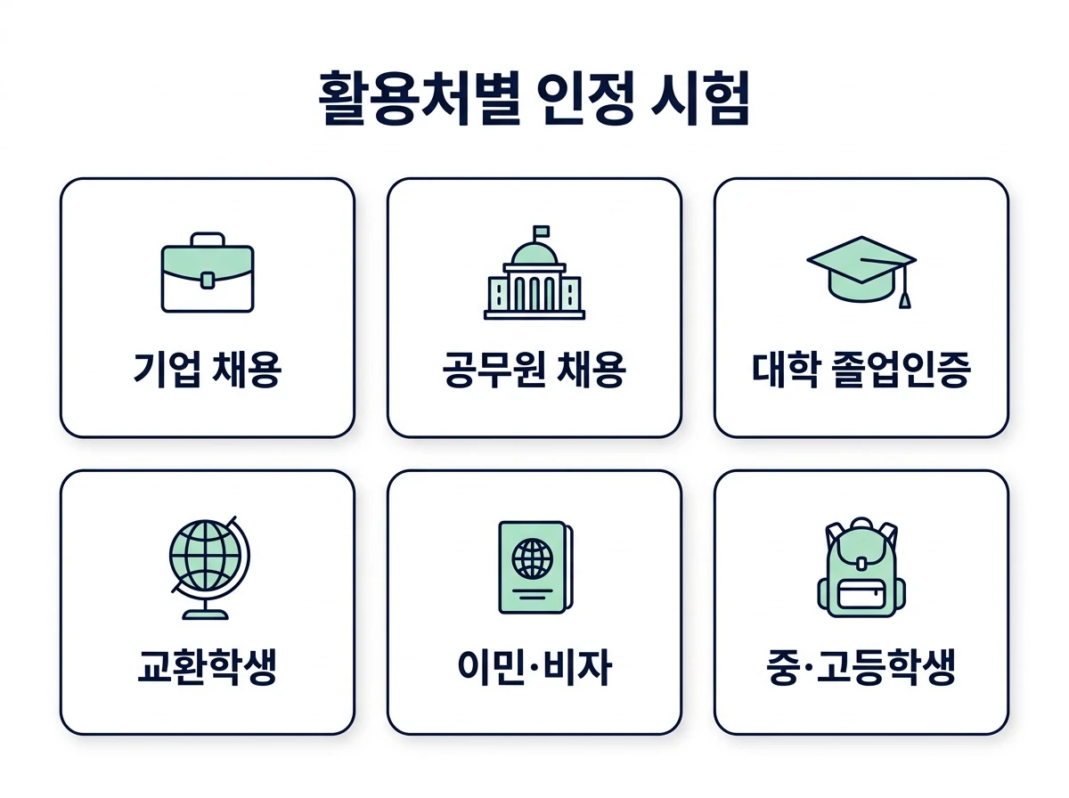 오픽·토익스피킹 활용처 6가지: 기업 채용, 공무원 채용, 대학 졸업인증, 교환학생, 이민·비자, 중·고등학생