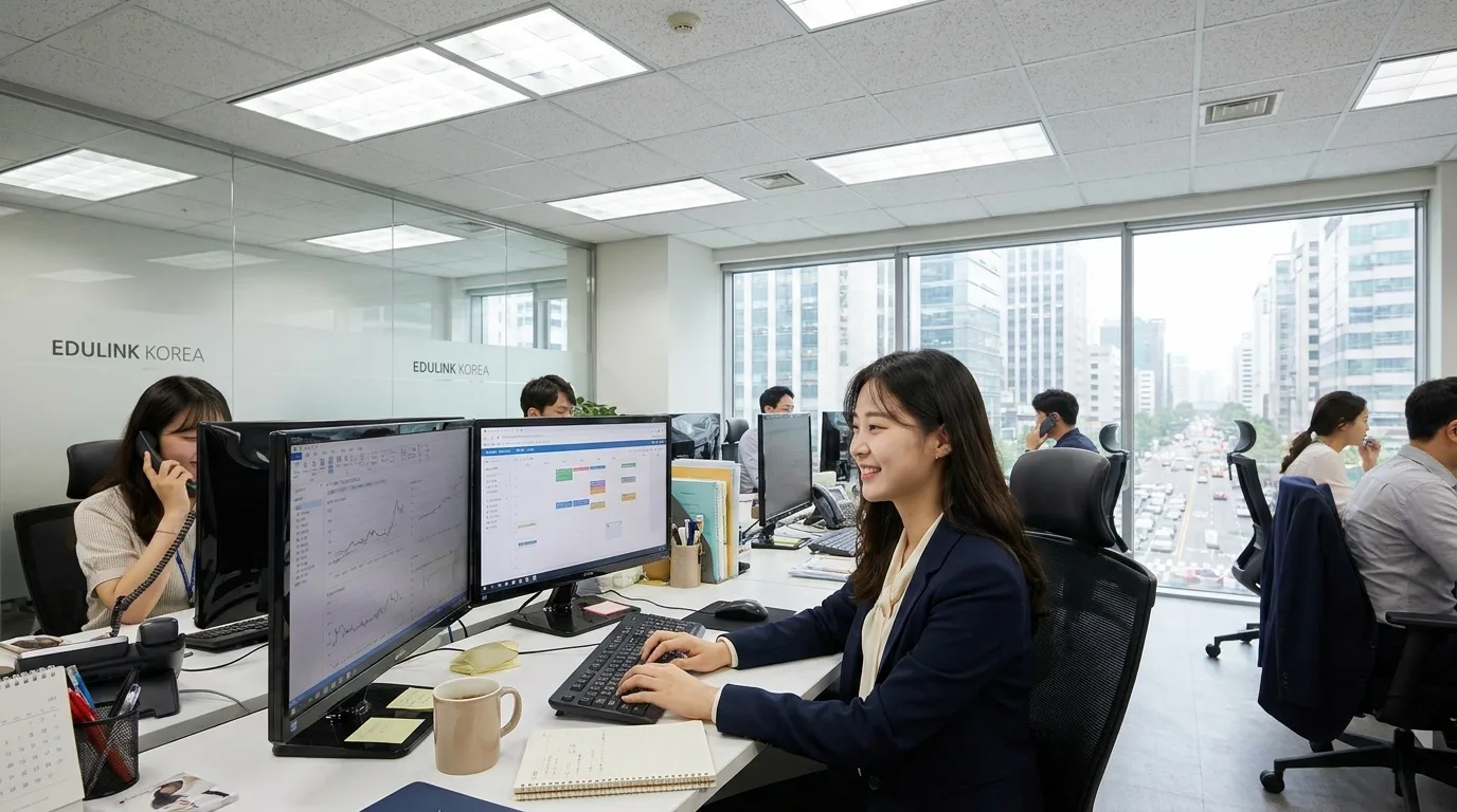 영어플래너 사무실 출근 근무 모습